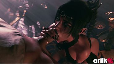 Nonton Dark Elf Fanstasy Sloppy Blowjob & Moans For Big Dick - 3d Animated Fantasy Porn thumbnail