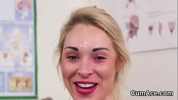 Spicy_beauty gets cumshot on her face_swallowing all the jizz