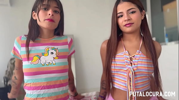 Play MP4 - PutaLocura - Tr&iacute;o con colombianas teen Mells Blanco y Michy Perez