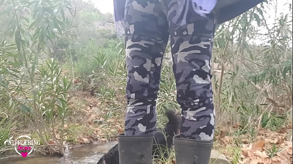 nippleringlover hot peeingoutdoors pierced pussy big_rings in huge pierced nipples