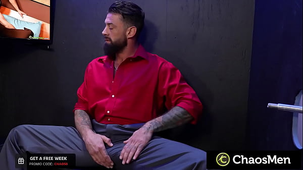 Hairy Hunk Sucked Off Through Gloryhole 