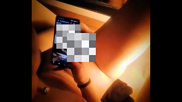 Sweet lonesome knows how to have fun in front of a mirror while the neighbor is working 