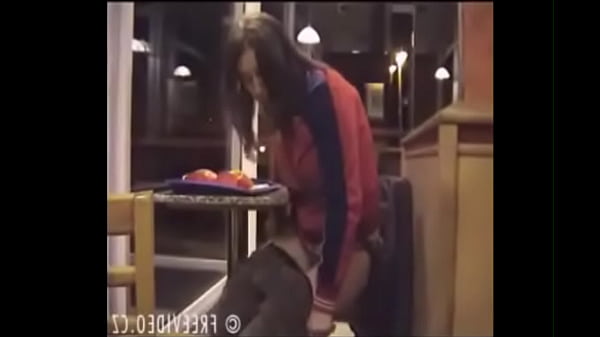 Girl Pees on Fast FoodFloor