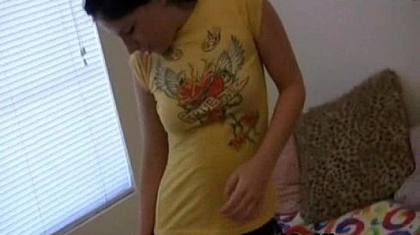 Wild brunette plays her pussy with a huge dildo 