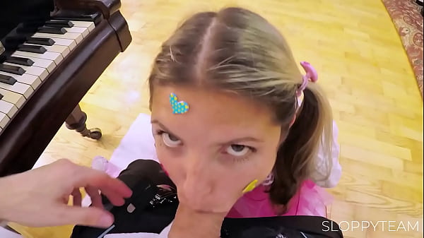 Heart shape facial sticker to reward deep throat blowjob