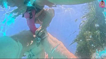 Femdom Pool side Pegging Outdoor Anal with Huge Strapon