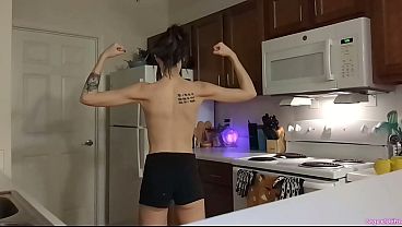Topless Sage Eldritch Weight Lifting in the Kitchen 