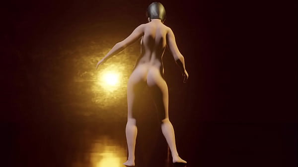Naked ladies in laser dance