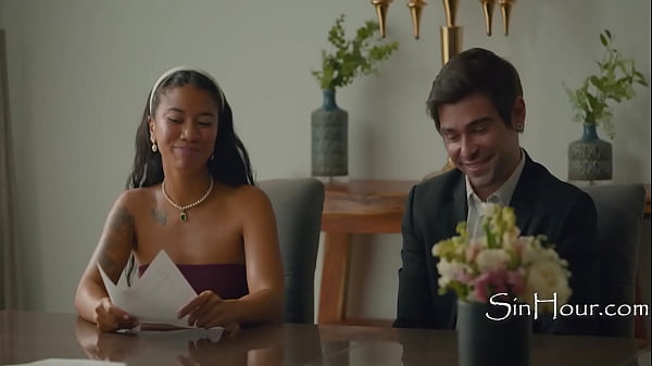 Newly wed couple put on a show for their witnesses 