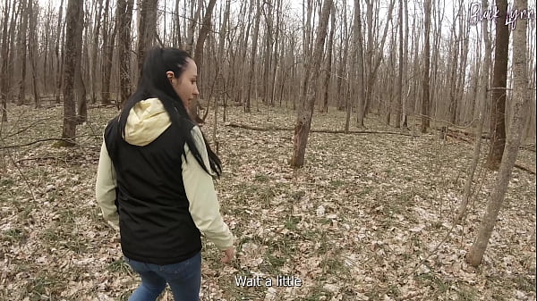 Awalk for snowdrops turned into_a juicy_blowjob_in the middle ofthe forest