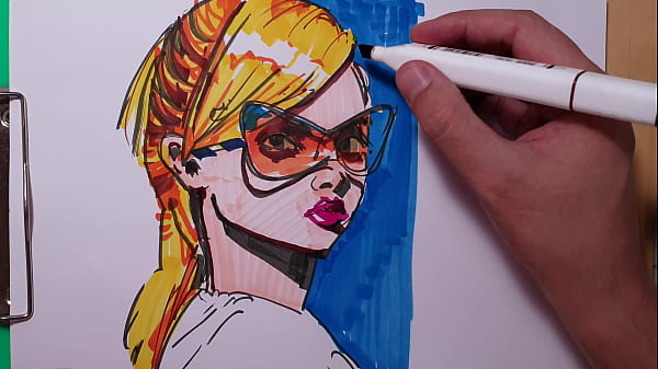 Quick Sketchwith Copic Markers the_process_of drawing a portrait
