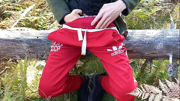 'm ready to take out my big dick and jerk off. This time I'm masturbating in nature. 