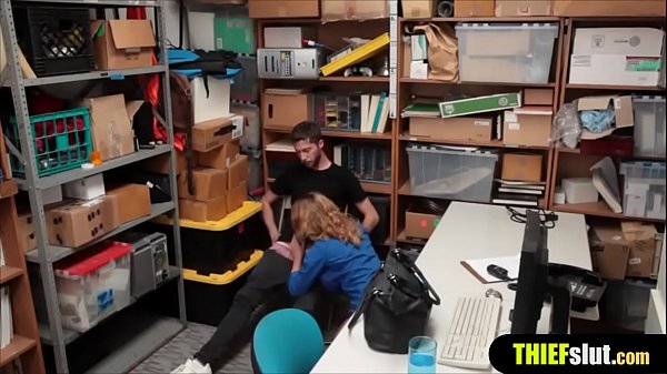 Female prevention officer fucks a lucky thief dude