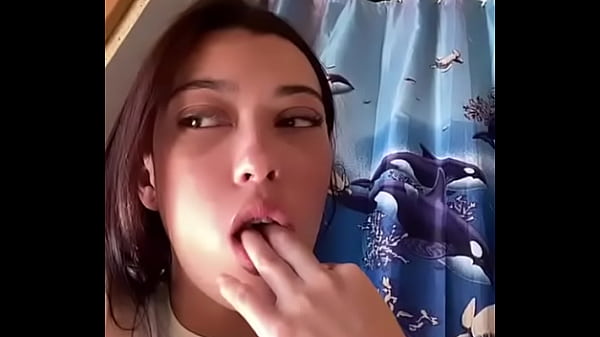 Stupid teen whore makes herself puke