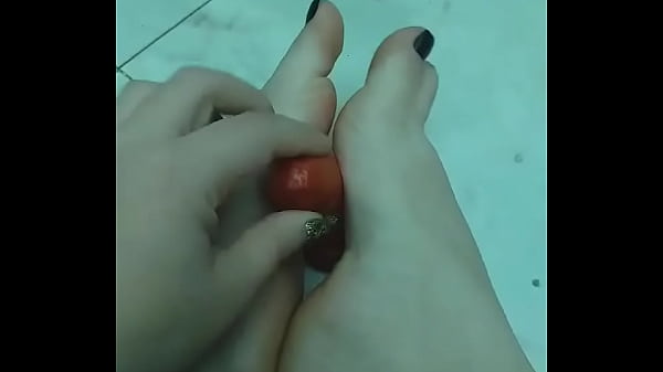 Imagine this sausage is your cock as my soft feet stroke till you fucking nut
