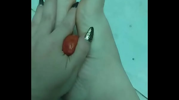 Imagine this sausage is your cock as my soft feet stroke till you fucking nut 