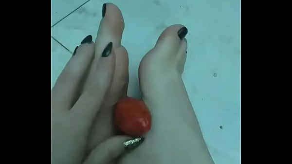 Imagine this sausage is your cock as my soft feet stroke till you fucking nut