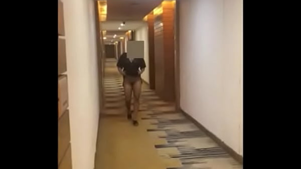 horny girl lifting her dress_exposing breast_n pussy_in hotel lobby