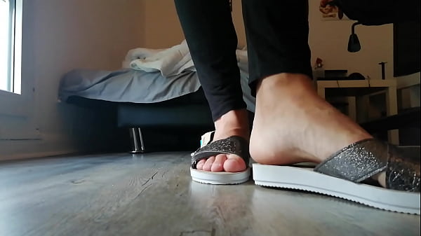 teen crossdresser teasing feet 