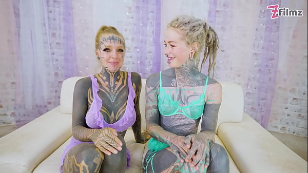 Threesome tattooed teens world champion facial and gaping hard fuck