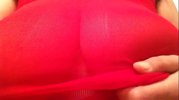 All horny in red mesh 