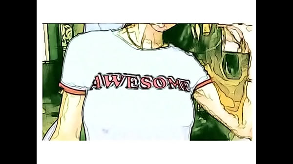 Amateur girl show things in cartoon style