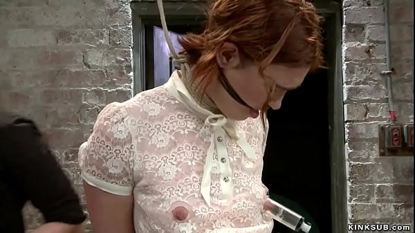 Bound Redhead Lesbian Slave Jodi Taylor In Sitting Position Gets Nipples Suctioned Then On The Floor Feet Caned Then Ass Hooked And Zappered By Lezdom Claire Adams On Hogtie thumbnail