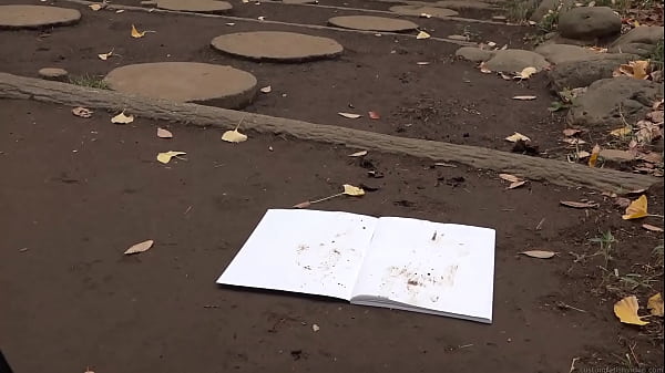 Make dirty shoe footprints on a white notebook 