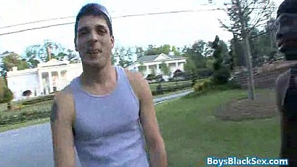 Black Muscled Dude Fucks Gay Skinny White Boy Bareback Style 19 