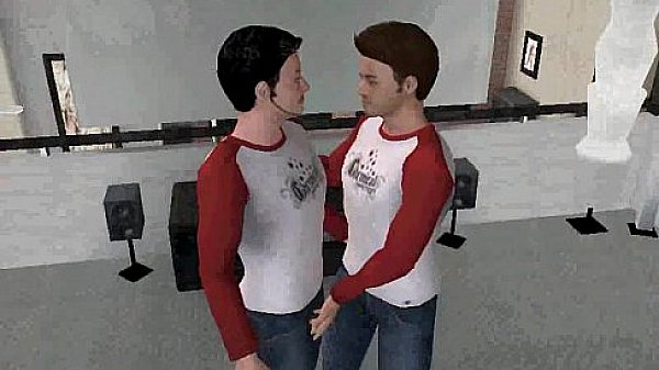 Two hot 3D twins are going ass to ass with a dildo 