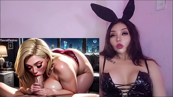 Chubby caliente se come una verga dura masturbandome con ia 