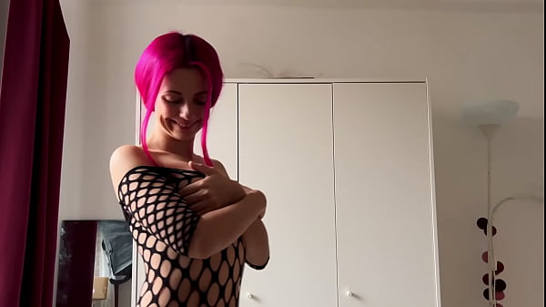 Cyber Girl In Fishnet Outfit Rubs And Toys Her Pussy Until She Comes thumbnail