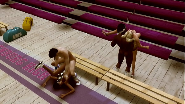 Group fuck on the basketball court