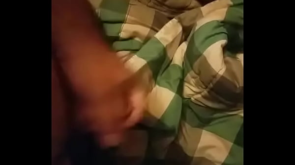 jerking off for a friend over the bed 