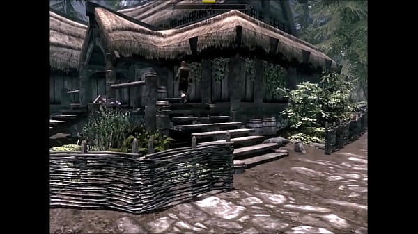 Medievill redhead female warrior has sex in public with two women! 