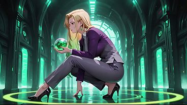 Nonton Ai Generated-blonde Boss In Purple Suit! Office & Train Private Moments. She's Multitasking With Files While Secretly Adjusting Her Skirt... That Gaze Is Deadly! thumbnail