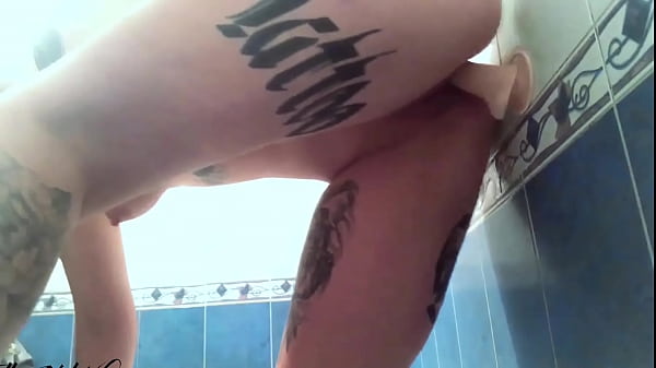 Babe Masturbate Pussy Toy and Orgasm after Dildo Sucking in_the Bathroom