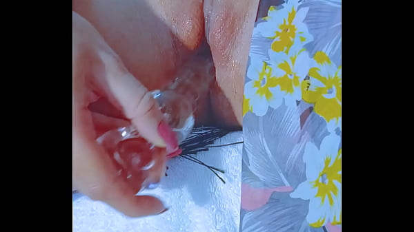 Sun kissed latina&rsquo;s intimate glass toy session 