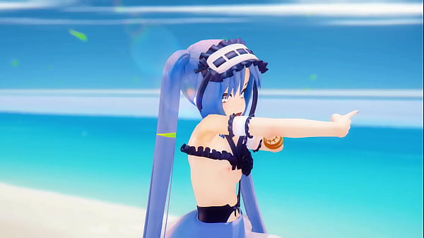 Fate grand order stheno hentai undress dance beach pop in 2 song small tits mmd 3d blue hair 