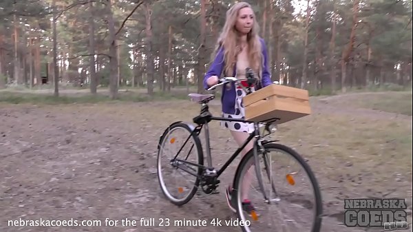 areana fox back_riding her bike_nude masturbating in theforest