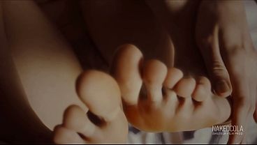 Hopelessly in love with stepsister's feet oiled footjob