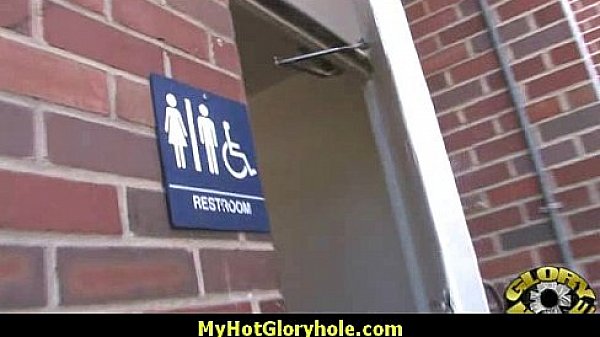 Hottie sucks and fucks black cock for cusmhot at gloryhole 20 