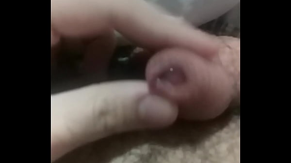 Playing with my small uncut little cock