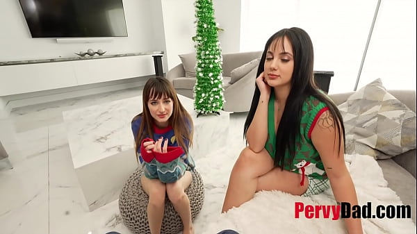 Christmas With Hot Teen Stepdaughter And Her Bestie 