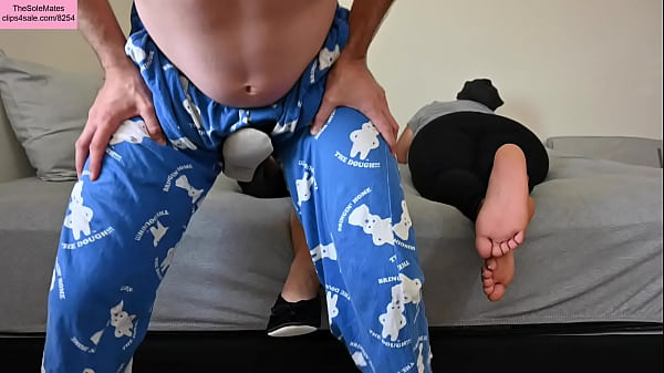 TSM Dylan light ballbusting Astrid posing in_background