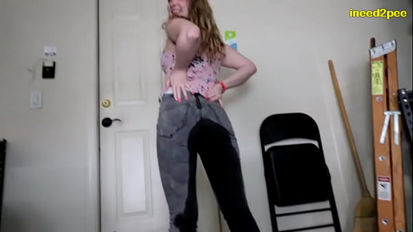 Blond Harlow West First Time Wetting Her Jeggings Giggling thumbnail