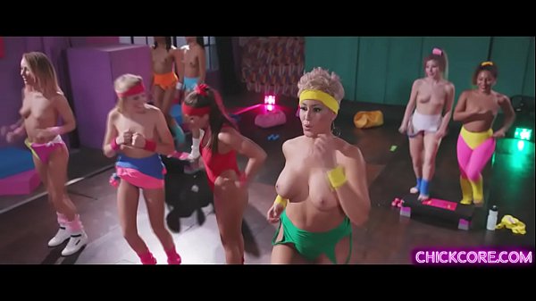 Gorgeous lesbian babes do their workout session and turns into_a hot_lesbian gym orgy.