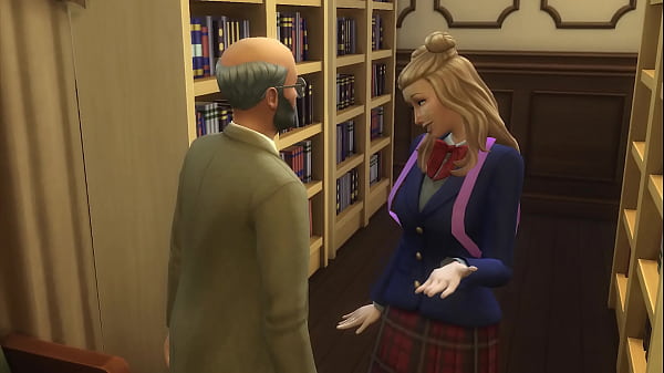 Play MP4 - Blonde Teen Having Fun with Old Guy &lpar;The Sims 4&rpar;