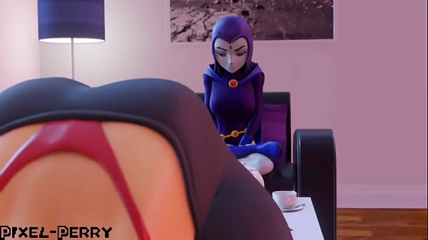 Raven tiene sexo con Starfire dej&aacute;ndola con mucho semen 