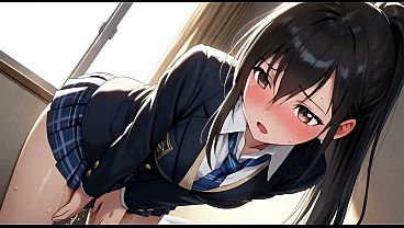 Ai変態アニメ　着たままおしっこ